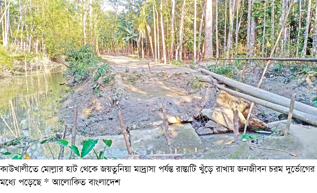 দীর্ঘদিন রাস্তা খুঁড়ে ফেলে রাখায় জনজীবন চরম দুর্ভোগে