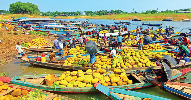 বাহারি ফলে ভরপুর রাঙামাটির বাজার