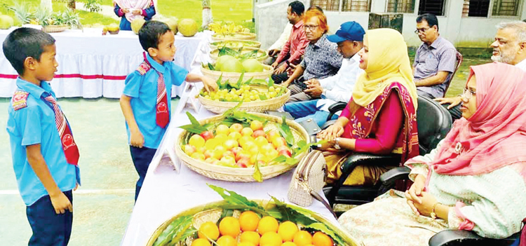 টাঙ্গাইলে শিক্ষার্থীদের মধ্যে ফল গাছের চারা বিতরণ