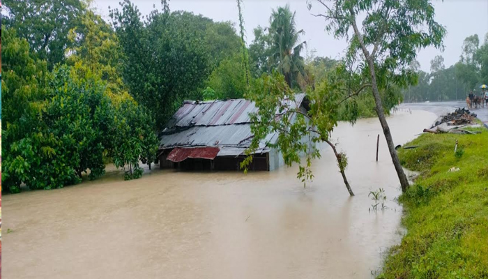 পেকুয়ায় বেড়িবাঁধ ভেঙ্গে লোকালয় প্লাবিত, পানিবন্দি ৫০ হাজার মানুষ