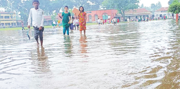 বিদ্যালয় মাঠে জলাবদ্ধতা