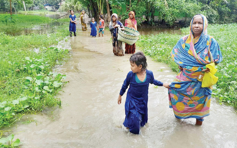 ফেনীতে পানিবন্দি শতাধিক পরিবার