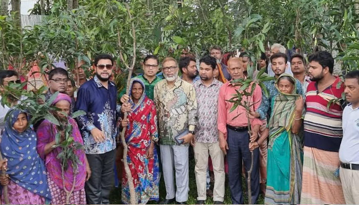 রংপুরে ৩১০ টি পরিবারের মাঝে ঔষধি ও ফুলগাছের চারা বিতরণ