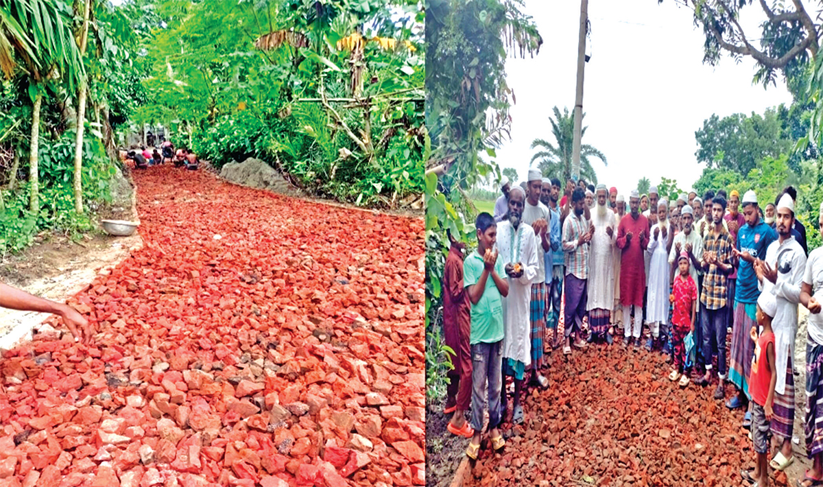 ব্যক্তিগত অর্থায়নে ৪০০ মিটার রাস্তা নির্মাণ