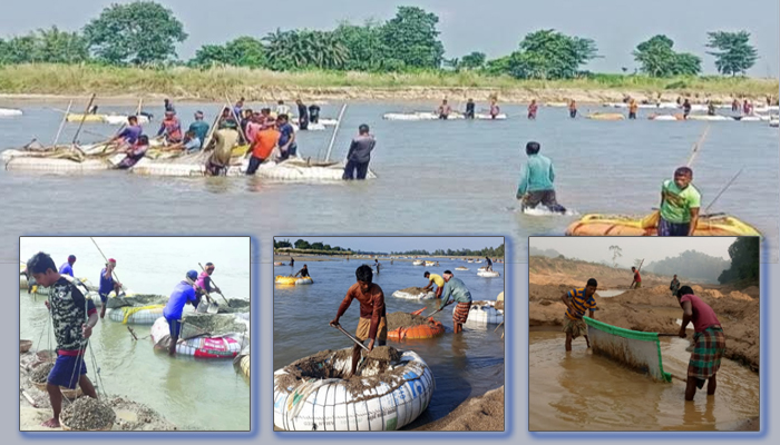 নুড়ি পাথর তুলে জীবিকা চলে ৩০ হাজার পরিবারের