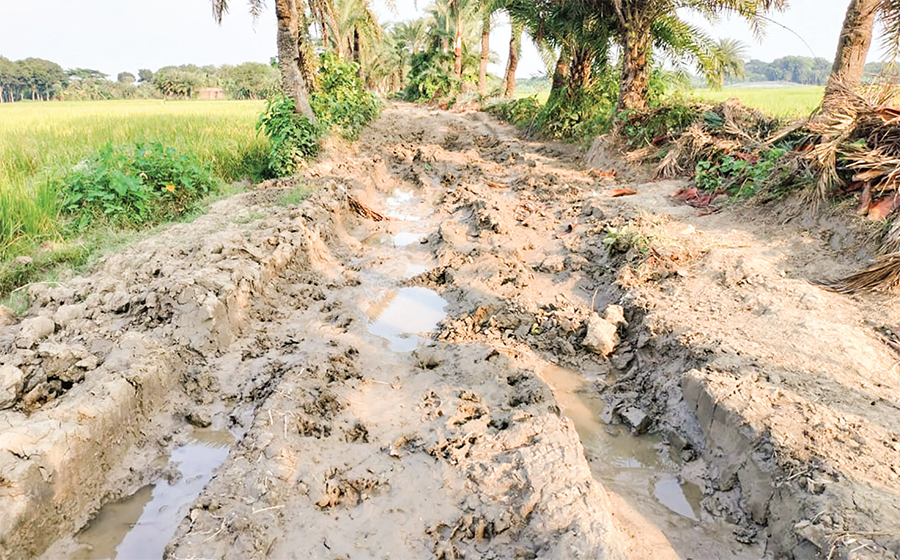 কালীগঞ্জে সড়কের বেহাল দশা