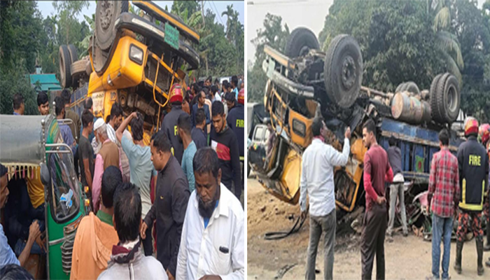 টাঙ্গাইলে বাস-ট্রাক-অটোরিকশা সংঘর্ষে নিহত ২, আহত ১১