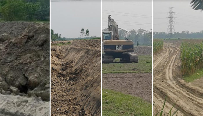 মানিকগঞ্জে রাতের আঁধারে বিলিন হচ্ছে ফসলি জমি 