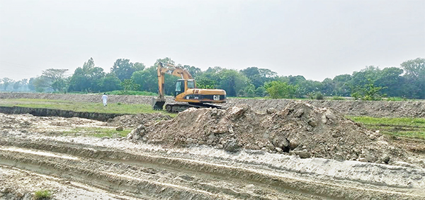 মানিকগঞ্জে রাতের আঁধারে বিলীন হচ্ছে ফসলি জমি