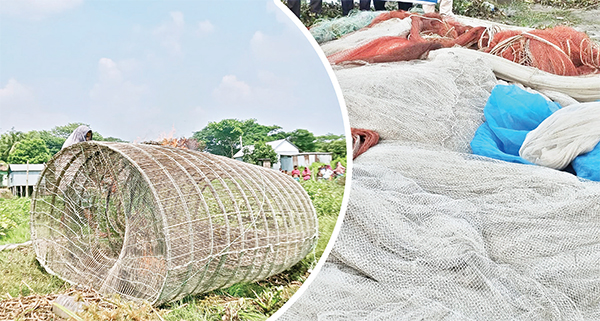 পদ্মা-মেঘনায় নিষিদ্ধ জালে ধ্বংস হচ্ছে রেণু পোনা