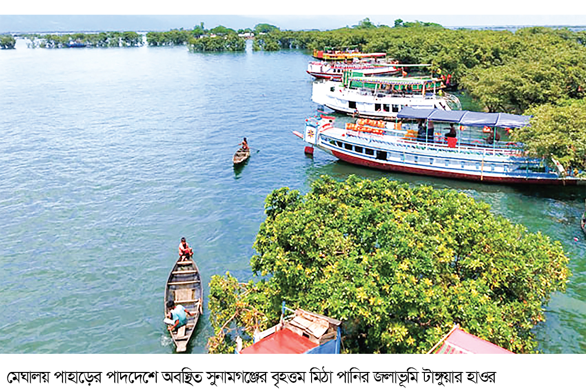 নীল রঙে মুখরিত টাঙ্গুয়ার হাওর