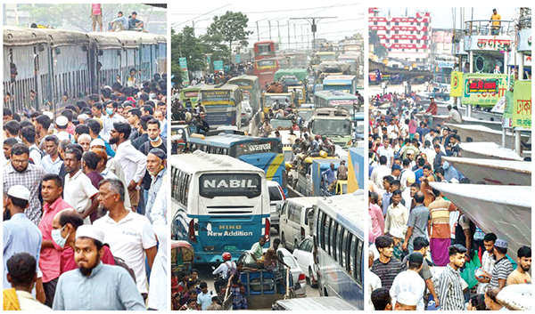 ঈদযাত্রায় পথে পথে ভোগান্তি