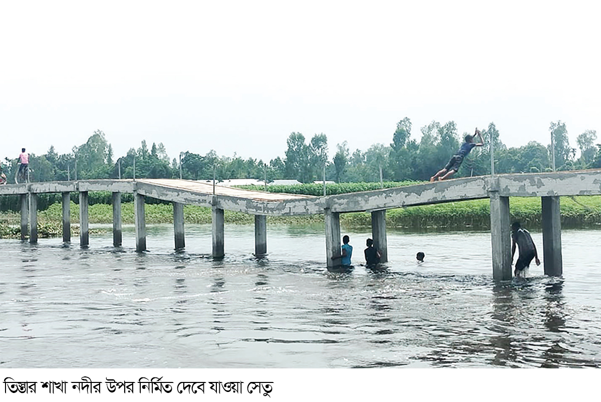 নির্মাণকাজ শেষ হওয়ার আগেই দেবে গেল সেতুর পিলার