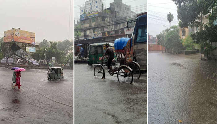 সাতসকালে ঝুম বৃষ্টিতে বিপাকে পরীক্ষার্থীরা