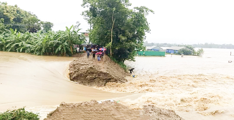 ফেনীতে বাঁধ ভেঙে ২৮ গ্রাম প্লাবিত