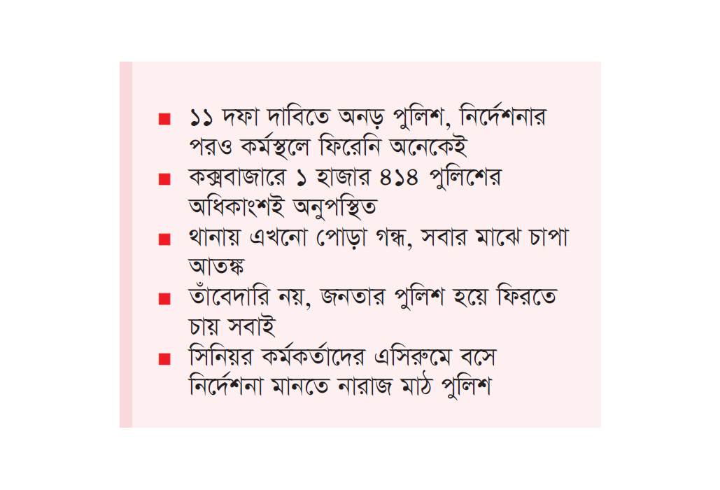 পুলিশে বৈষম্যবিরোধী দাবানল