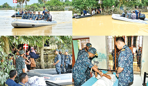 বন্যাকবলিত ফেনী জেলা পরিদর্শন করলেন নৌপ্রধান