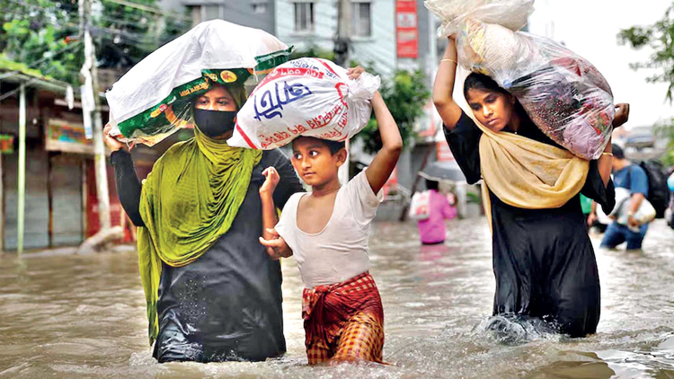 বানভাসিদের মানবেতর জীবনযাপন