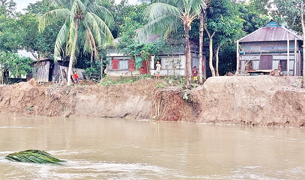 গোমতীর কবলে নারান্দিয়া ৬০টি পরিবার বাস্তুহারা