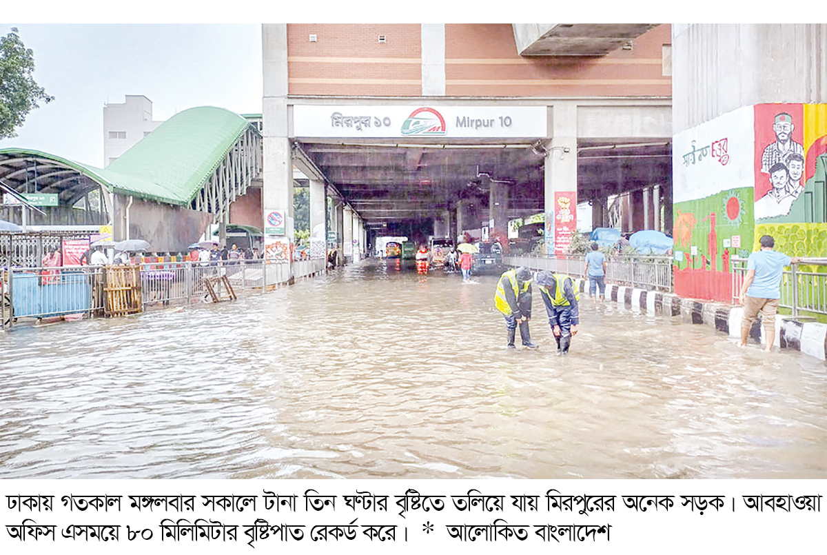 সড়ক-অলিগলি ডুবে ভোগান্তি