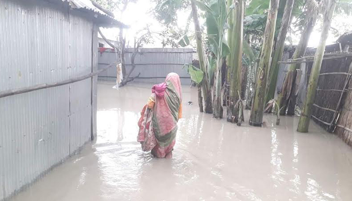 লালমনিরহাটে কমতে শুরু করছে তিস্তার পানি, বাড়ছে ভোগান্তি