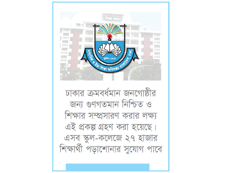 রাজধানীর আশপাশে প্রতিষ্ঠিত হচ্ছে ১০ সরকারি হাইস্কুল ও কলেজ