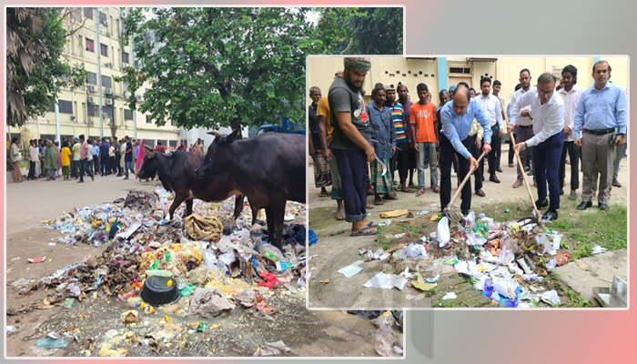 রমেক পরিদর্শনে জেলা প্রশাসন, পরিচ্ছন্নতা অভিযান শুরু