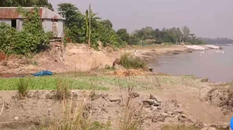 অসময়ে যমুনার তীব্র ভাঙ্গন শুরু  বসতভিটাসহ ফসলি জমি বিলীন