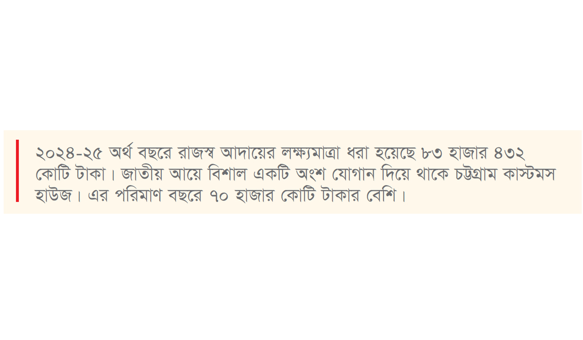 চট্টগ্রাম কাস্টমসে কমেছে রাজস্ব আদায়ের পরিমাণ