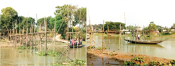 মধুমেলা উপলক্ষে কপোতাক্ষ নদে সাঁকো নির্মাণ