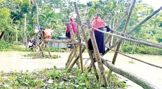 সেতুর অভাবে দীর্ঘ ১৫ বছর দুর্ভোগে তিন গ্রামের মানুষ  