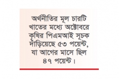 অক্টোবরে দেশের অর্থনীতি সম্প্রসারণের ধারায় ফিরেছে  